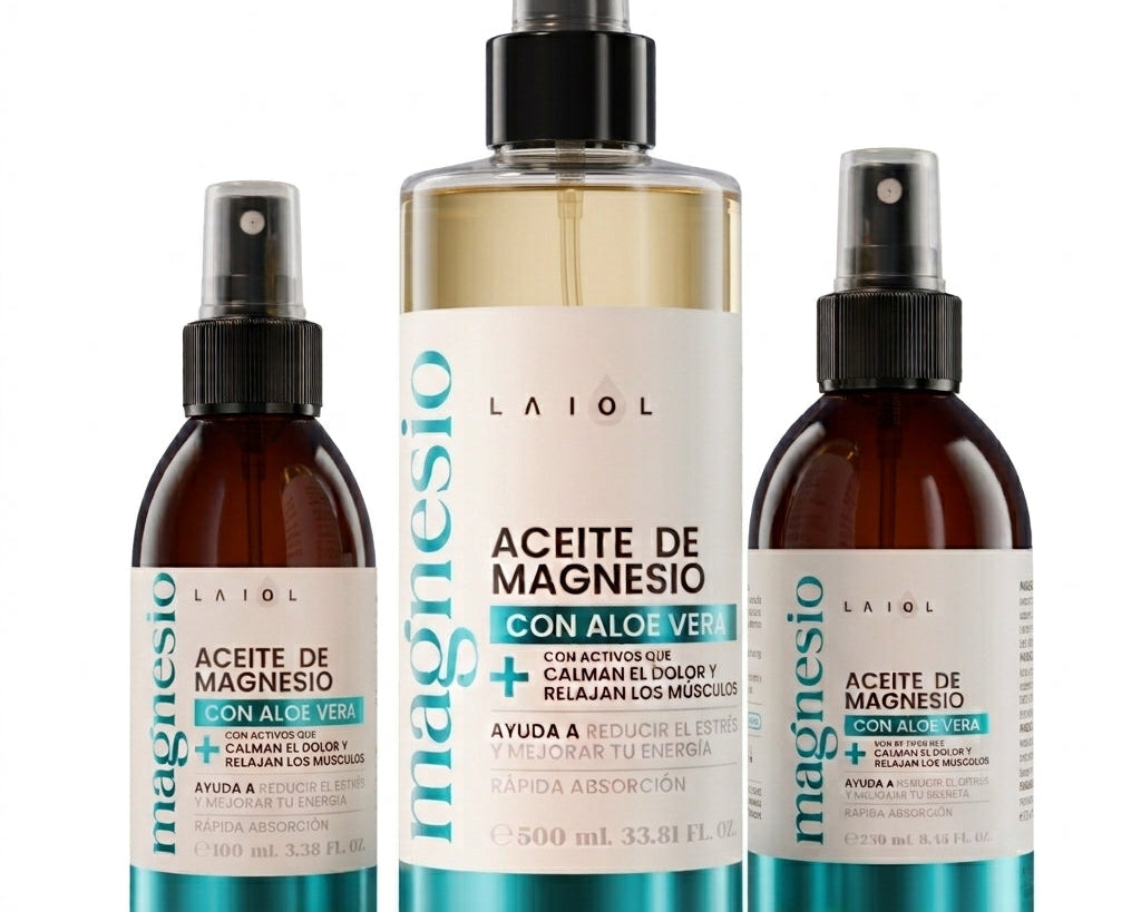 Aceite de magnesio natural con aloe vera Laiol en 100, 250 y 500 ml
