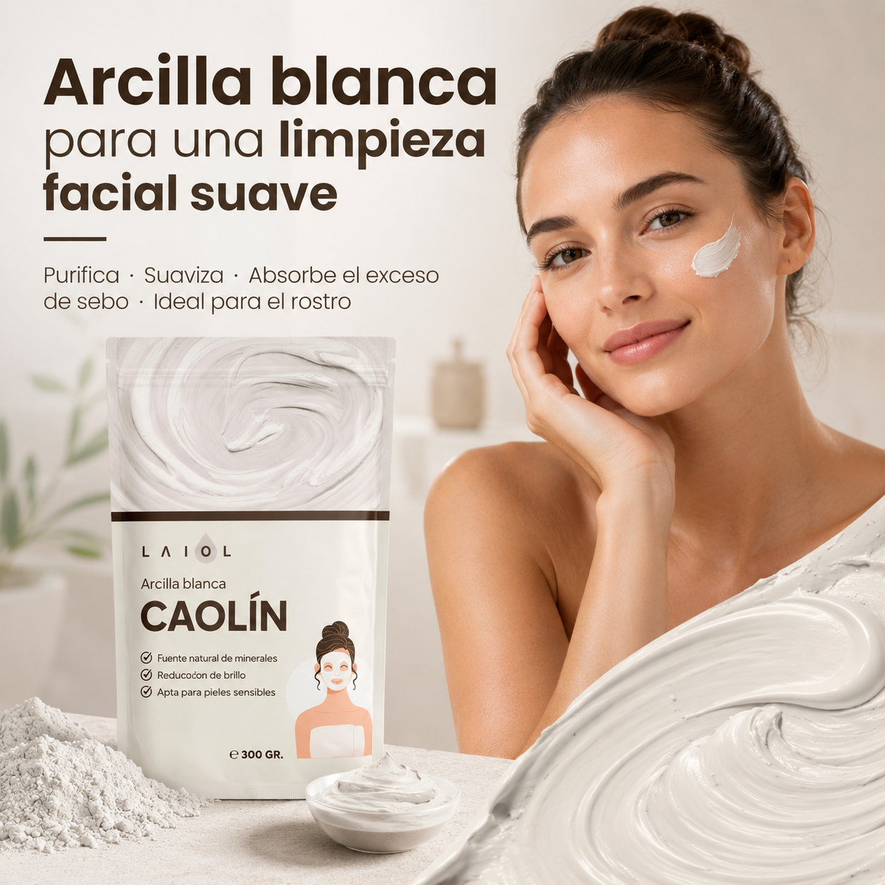 ARCILLA BLANCA EN POLVO 300g. LAIOL