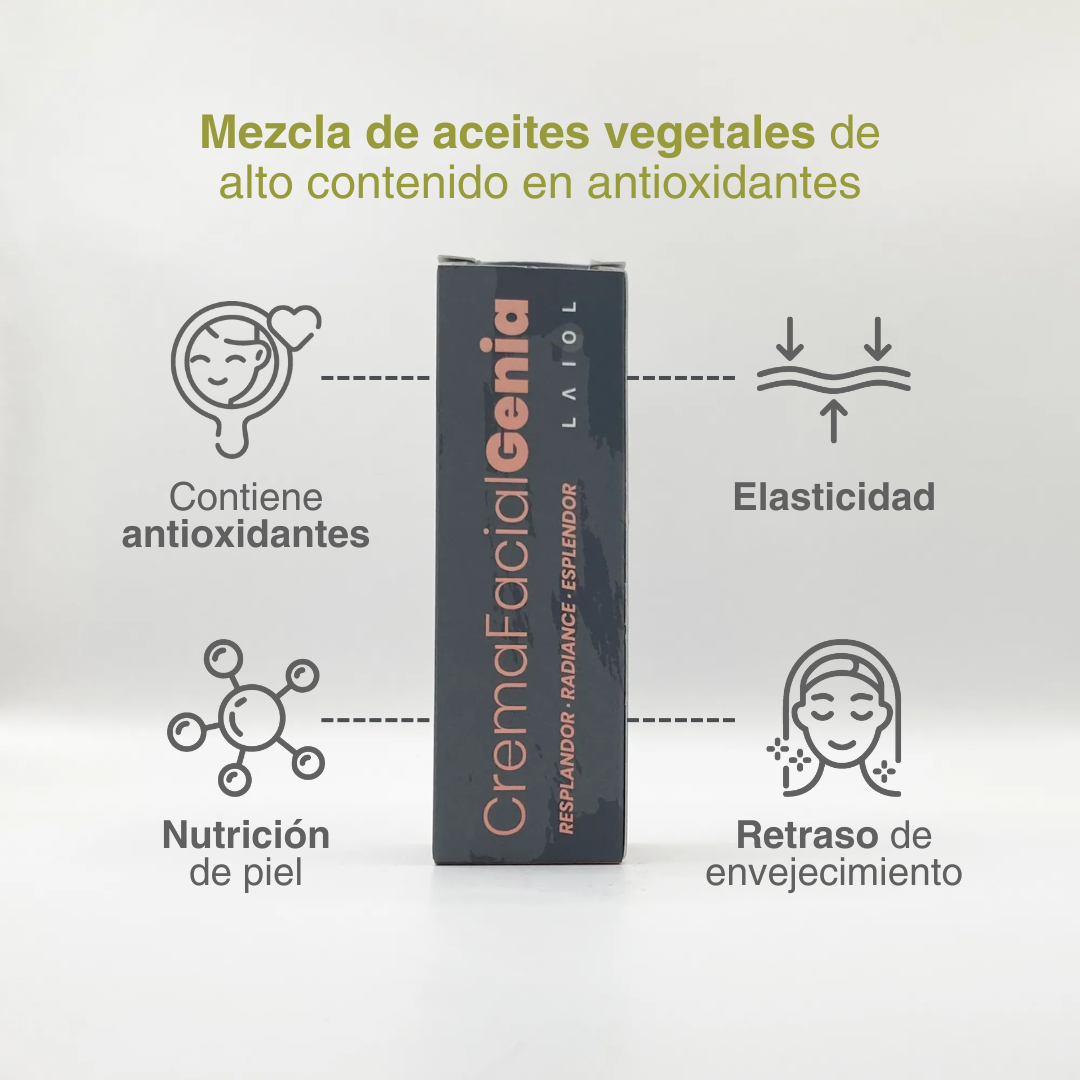 LAIOL BIOCOSMETICS GENIA Crema facial antiedad con ácido hialurónico y bakuchiol hidratación profunda