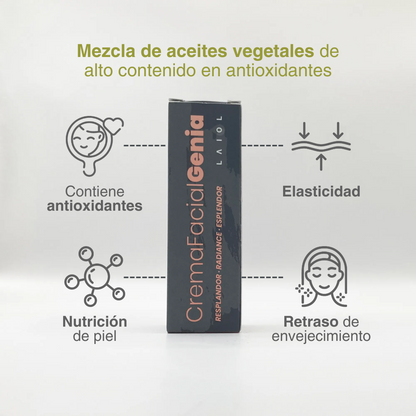 LAIOL BIOCOSMETICS GENIA Crema facial antiedad con ácido hialurónico y bakuchiol hidratación profunda