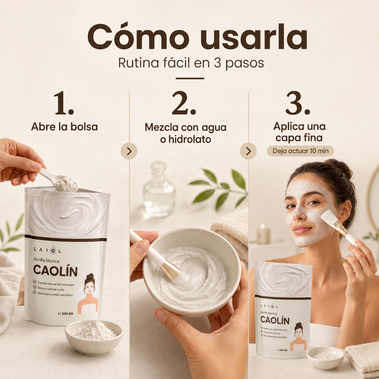 ARCILLA BLANCA EN POLVO 300g. LAIOL