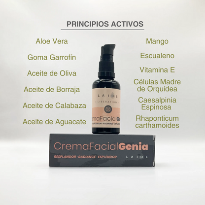 LAIOL BIOCOSMETICS GENIA Crema facial antiedad con ácido hialurónico y bakuchiol hidratación profunda