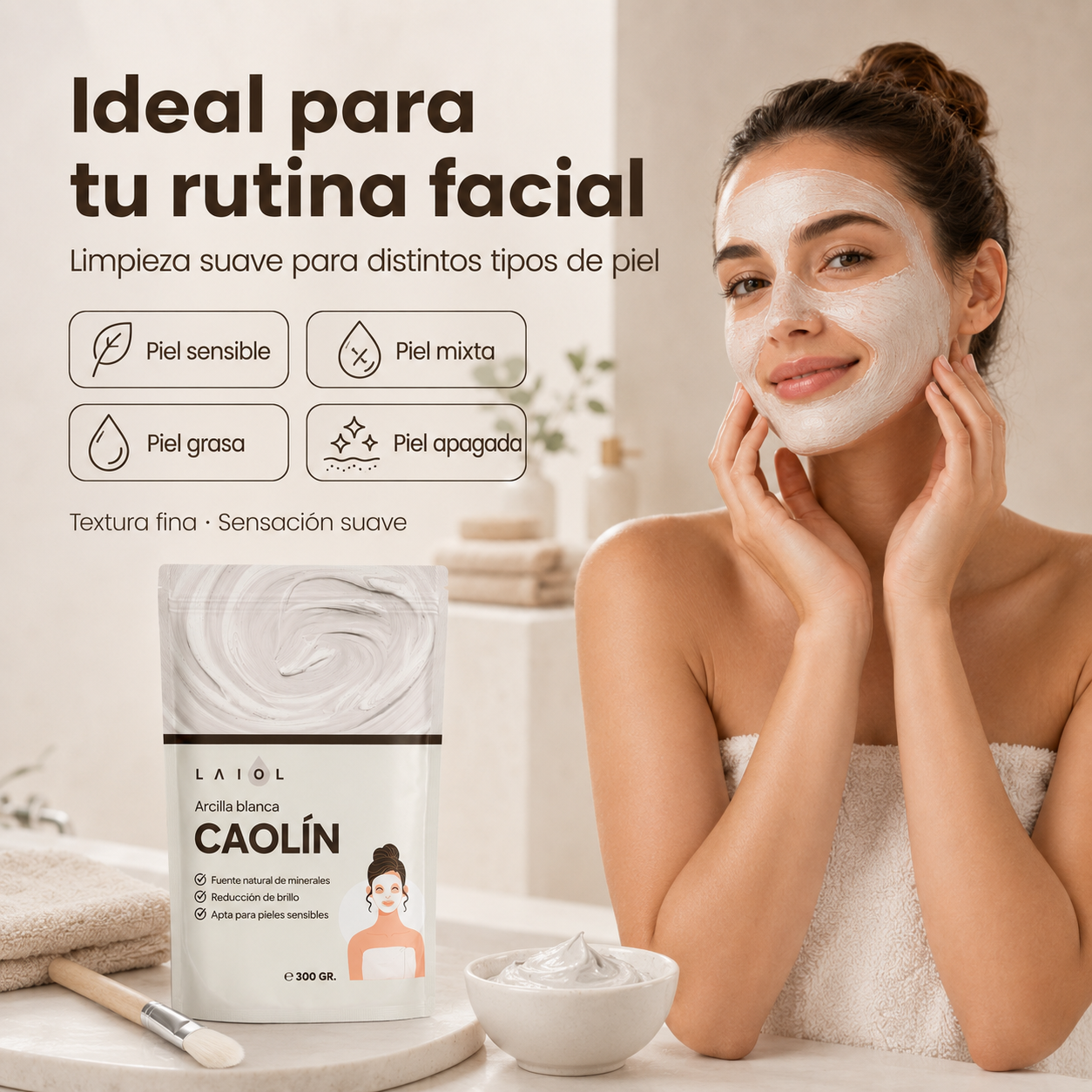 ARCILLA BLANCA EN POLVO 300g. LAIOL