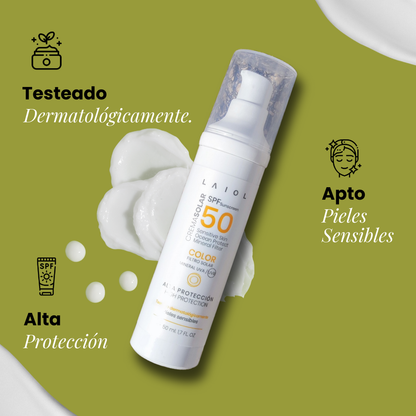 Crema solar corporal SPF50 alta protección para pieles sensibles con filtros minerales vegana, biodegradable,  100 ml