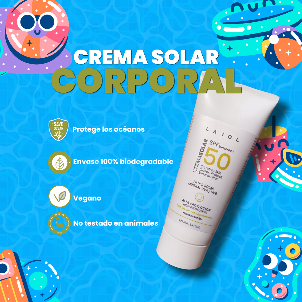 Crema solar SPF 50 para piel sensible con filtro mineral, 100 ml