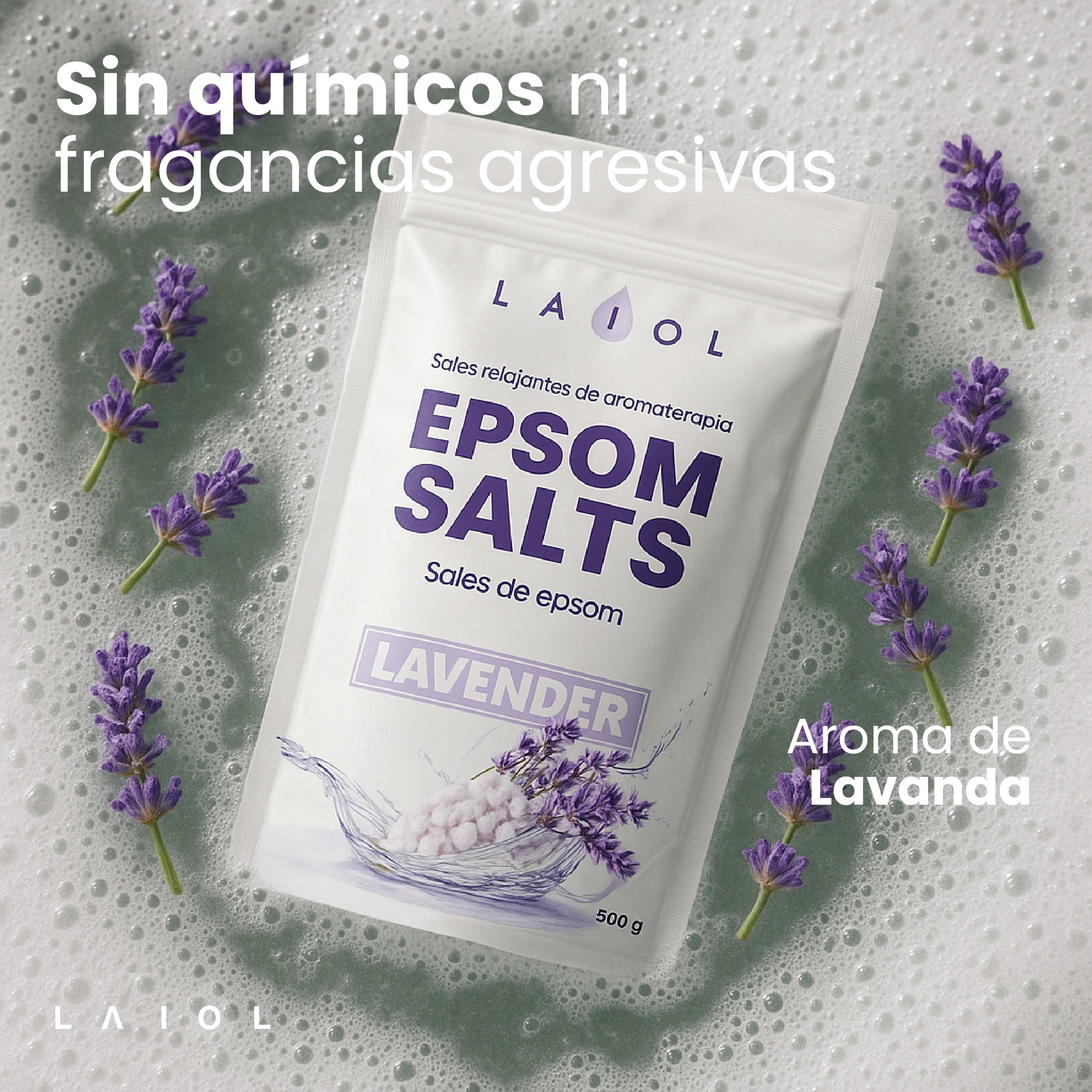 SALES DE EPSOM CON ACEITE ESENCIAL DE LAVANDA, 500 GR