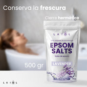 SALES DE EPSOM CON ACEITE ESENCIAL DE LAVANDA, 500 GR